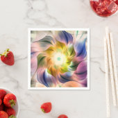 Serviette En Papier Flame colorée Fleur fractale (En situation)