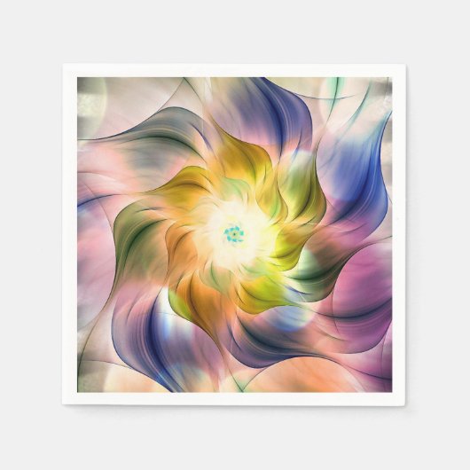 Serviette En Papier Flame colorée Fleur fractale (Devant)