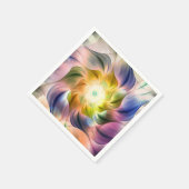 Serviette En Papier Flame colorée Fleur fractale (Coin)
