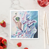 SERVIETTE EN PAPIER FLAMENCO DANCE PARTI MONOGRAMME (En situation)