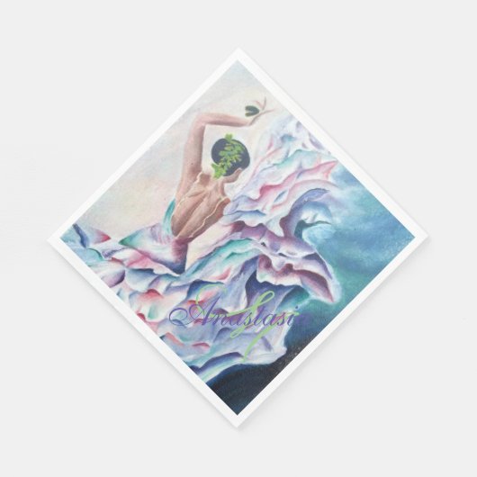 SERVIETTE EN PAPIER FLAMENCO DANCE PARTI MONOGRAMME (Coin)