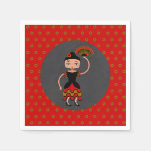 Serviette En Papier Flamengo espagnol fête d'anniversaire