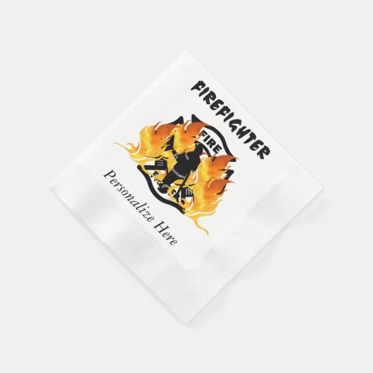 Serviette En Papier Flames du service d'incendie (Coin)