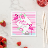 Serviette En Papier Flamingle flamingo baby shower rose graphique (En situation)