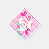 Serviette En Papier Flamingle flamingo baby shower rose graphique (Coin)