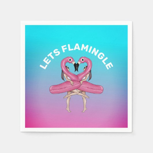 Serviette En Papier Flamingle Party Float Ombre rose Carré Pape (Devant)