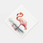 Serviette En Papier Flamingo de fête tropicale (Coin)
