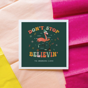 Serviette En Papier Flamingo Drôle   Noël Personnalisé