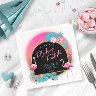 Serviette En Papier Flamingo Enterrement de Vie de Jeune Fille Rassemb