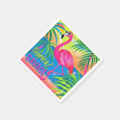 Serviette En Papier Flamingo rose Position tropicale sur une jambe (Coin)