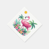 Serviette En Papier Flamingo rose tropicale/Floride (Coin)