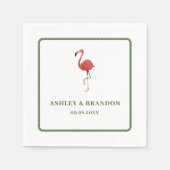 Serviette En Papier Flamingo Tropics Beach Coastal Retro Wedding (Devant)