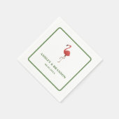 Serviette En Papier Flamingo Tropics Beach Coastal Retro Wedding (Coin)