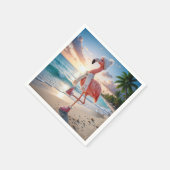 Serviette En Papier Flamingo Wearing Winter Boots and Scarf (Coin)