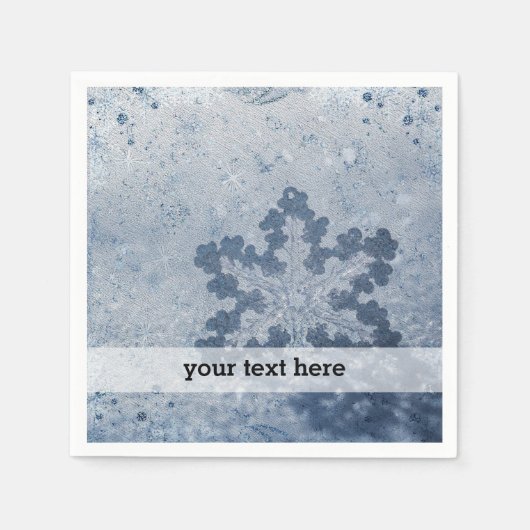 Serviette En Papier Flamme de neige bleu argenté (Devant)