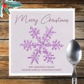 Serviette En Papier Flamme de neige violette Fête de Noël minimale