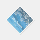 Serviette En Papier Flamme de Noël Blue Winter Snowflake (Coin)
