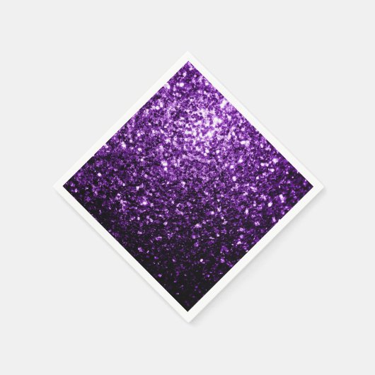 Serviette En Papier Flamme de parties scintillant foncé violet brillan (Coin)
