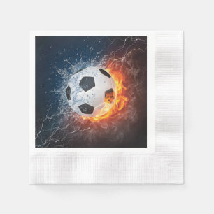 Serviette En Papier Flamme Football/Balle de Football Jeu d'oreiller