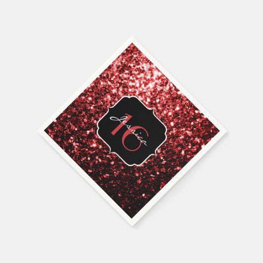 Serviette En Papier Flamme rouge foncé Parties scintillant scintille G (Coin)