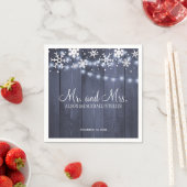 Serviette En Papier Flammes à neige Twinkle m et mme mariage (En situation)