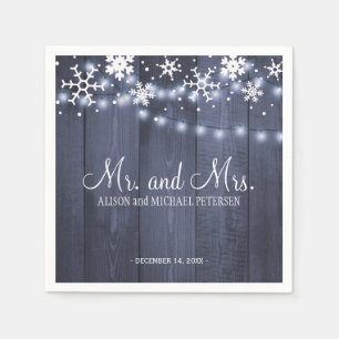 Serviette En Papier Flammes à neige Twinkle m et mme mariage