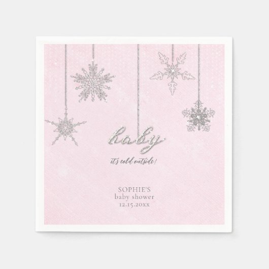 Serviette En Papier Flammes de neige à l'extérieur de la Parties scint (Devant)