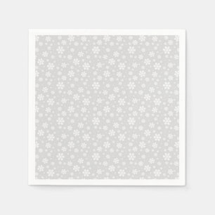 Serviette En Papier Flammes de neige blanches sur le Motif d'hiver arg