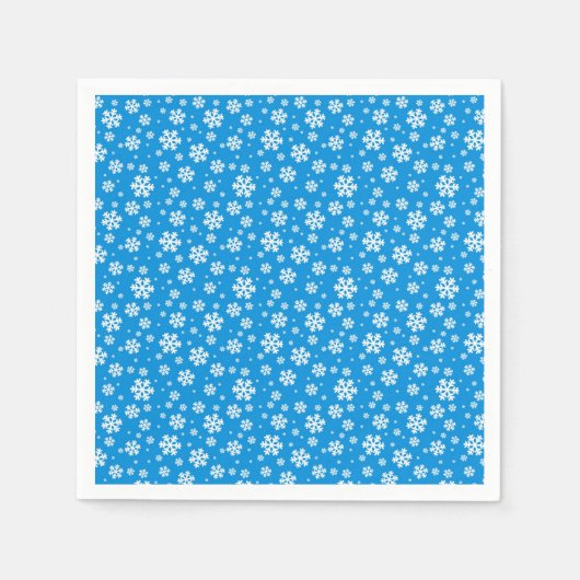 Serviette En Papier Flammes de neige blanches sur le Motif d'hiver ble (Devant)