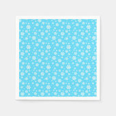 Serviette En Papier Flammes de neige blanches sur Motif d'hiver bleu c (Devant)