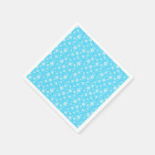 Serviette En Papier Flammes de neige blanches sur Motif d'hiver bleu c (Coin)