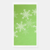 Serviette En Papier Flammes de neige blanches vertes Noël minimal (Devant)