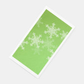 Serviette En Papier Flammes de neige blanches vertes Noël minimal (Coin)
