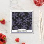 Serviette En Papier Flammes de neige Blue Christmas Naples (En situation)