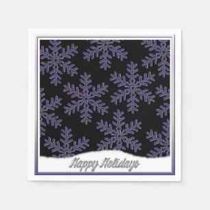 Serviette En Papier Flammes de neige Blue Christmas Naples