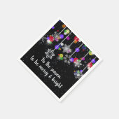 Serviette En Papier Flammes de neige de Noël en noir (Coin)