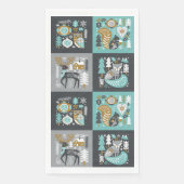 Serviette En Papier Flammes de neige des animaux des bois Noël scandin (Devant)