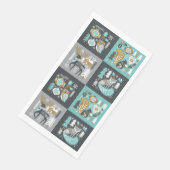 Serviette En Papier Flammes de neige des animaux des bois Noël scandin (Coin)