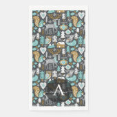 Serviette En Papier Flammes de neige des animaux des bois Noël scandin (Devant)