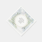 Serviette En Papier Flammes de neige d'hiver Foliage vert (Coin)