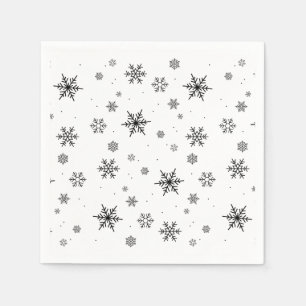 Serviette En Papier Flammes de neige en chute douce Mariage hivernal