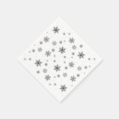 Serviette En Papier Flammes de neige en chute douce Mariage hivernal (Coin)