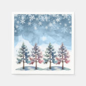 Serviette En Papier Flammes de neige et Baby shower des pins (Devant)