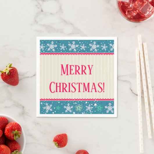 Serviette En Papier Flammes de neige et cadeaux serviettes (En situation)