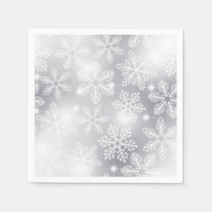 Serviette En Papier Flammes de neige et lumières