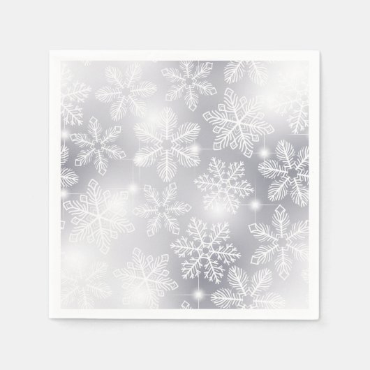 Serviette En Papier Flammes de neige et lumières (Devant)