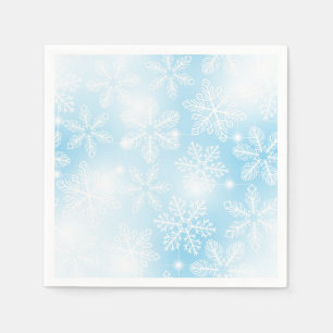 Serviette En Papier Flammes de neige et lumières bleues