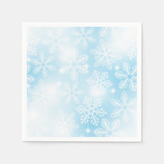 Serviette En Papier Flammes de neige et lumières bleues (Devant)