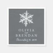 Serviette En Papier Flammes de neige gelées d'hiver | MARIAGE (Devant)