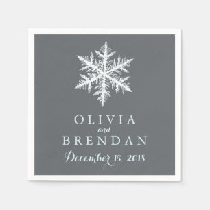 Serviette En Papier Flammes de neige gelées d'hiver   MARIAGE